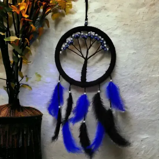 Mavi İncili Hayat Ağacı Dream Catcher  resmi