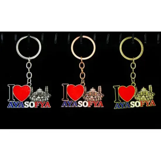 Metal Ayasofya Anahtarlık (I Love Ayasofya) resmi