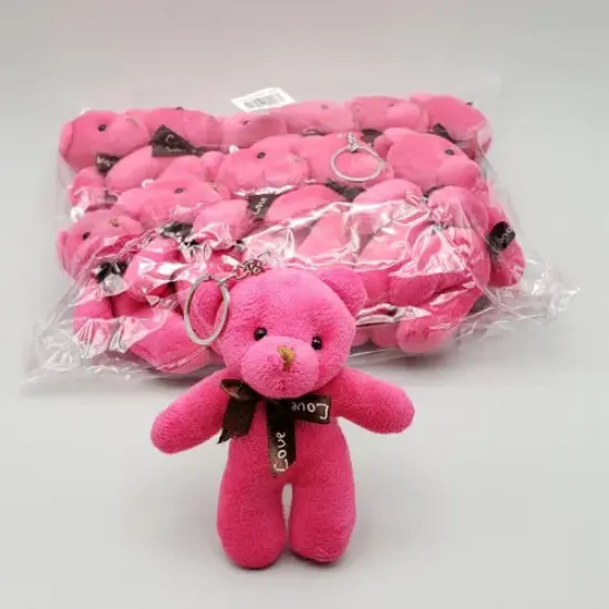 Mini Ayıcık Anahtarlık Pembe Renk  resmi
