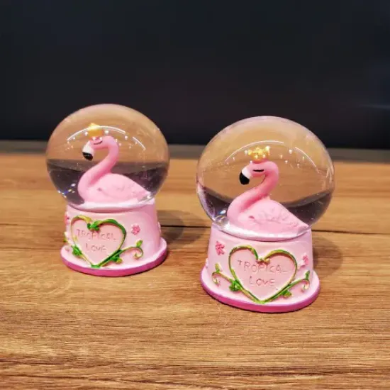 Mini Işıklı Flamingo Kar Küresi resmi