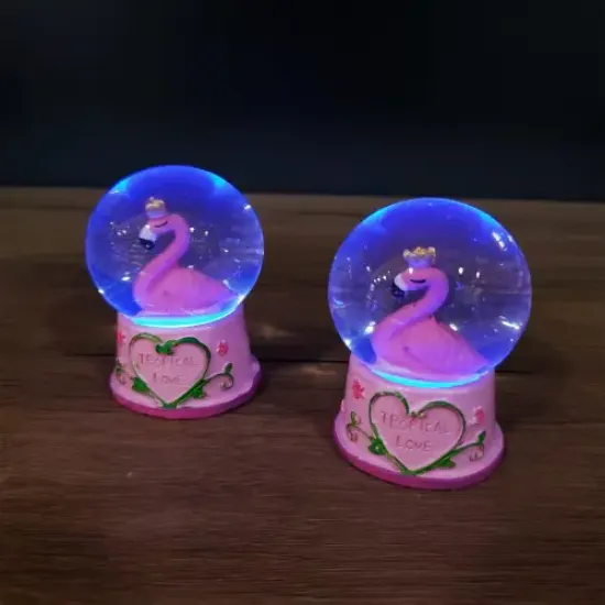 Mini Işıklı Flamingo Kar Küresi resmi