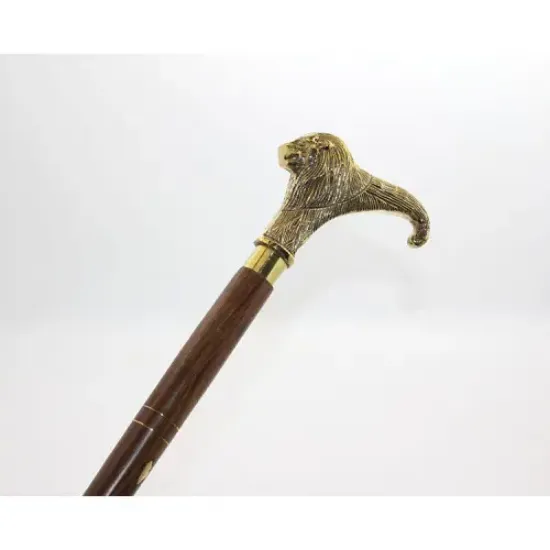 Pirinç Aslan Büstü Baston Model 1  resmi