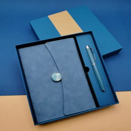 Promosyon Defter Kalem Seti Mavi Renk resmi