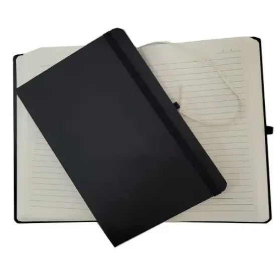 Siyah Renk Termo Deri Çizgili Defter resmi