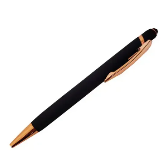 Siyah Tükenmez Rubber Kalem Touchpen resmi