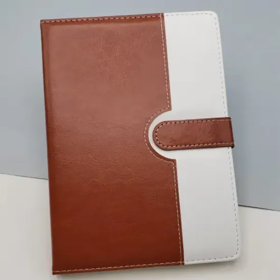 Tarihsiz Ajanda Defter Kahverengi Beyaz Renk  resmi