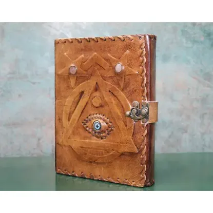Taşlı Deri Defter Model 1  resmi