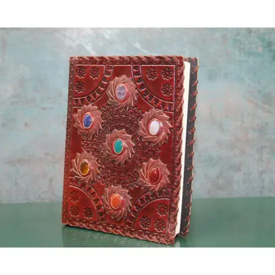 Taşlı Deri Defter Model 10  resmi