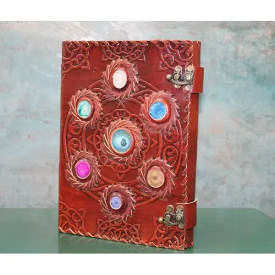 Taşlı Deri Defter Model 12  resmi