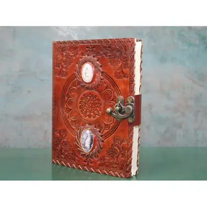 Taşlı Deri Defter Model 2  resmi