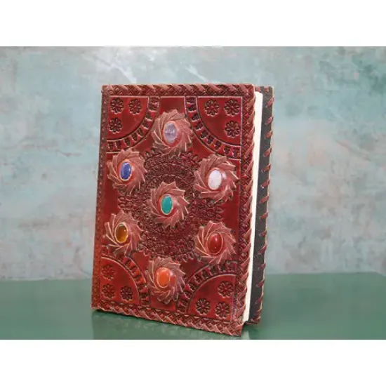 Taşlı Deri Defter Model 7  resmi