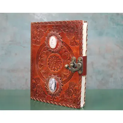 Taşlı Deri Defter Model 9  resmi