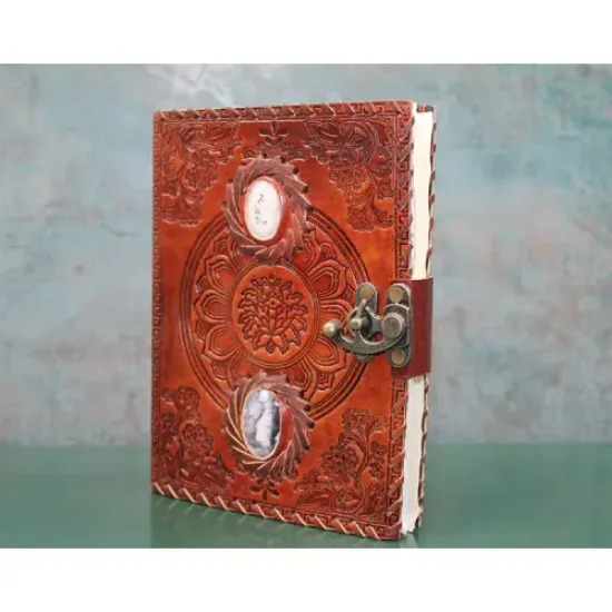 Taşlı Deri Defter Model 9  resmi