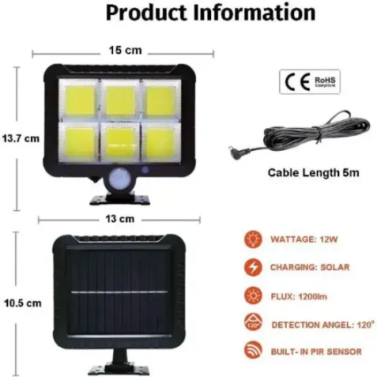 Hareket Sensörlü Solar Lamba resmi