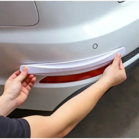Araba Tampon Koruyucu Karbon Desenli Siyah Beyaz resmi