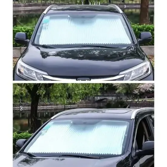 Otomatik Makaralı Oto Ön Cam Güneşlik resmi