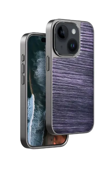 Venco iPhone 15 Wave Kapak - Derin Mor resmi