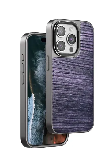 Venco iPhone 15 Pro Max Wave Kapak - Derin Mor resmi