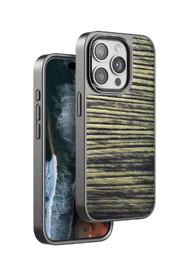 Venco iPhone 15 Pro Max Wave Kapak - Koyu Kahve resmi
