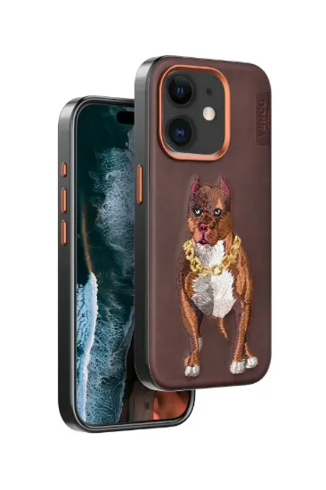 Venco iPhone 11 Perma Desenli Kapak - Kahverengi resmi