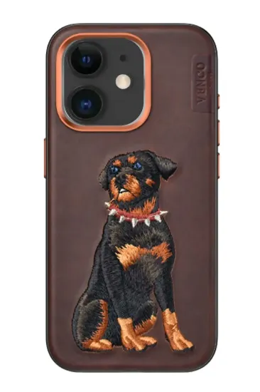 Venco iPhone 11 Perma Desenli Kapak - Koyu Kahve resmi