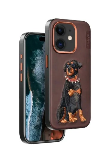Venco iPhone 11 Perma Desenli Kapak - Koyu Kahve resmi