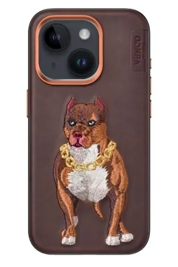Venco iPhone 14 Perma Desenli Kapak - Kahverengi resmi