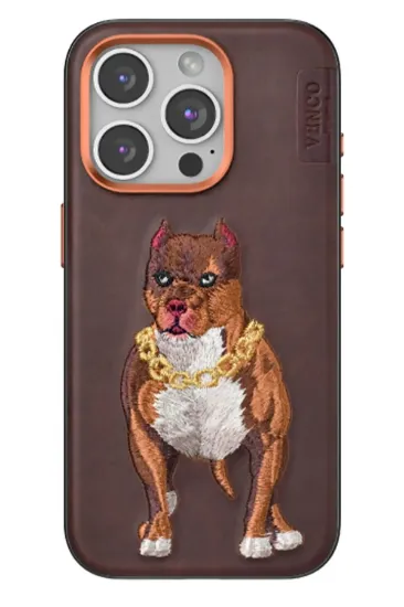 Venco iPhone 14 Pro Max Perma Desenli Kapak - Kahverengi resmi