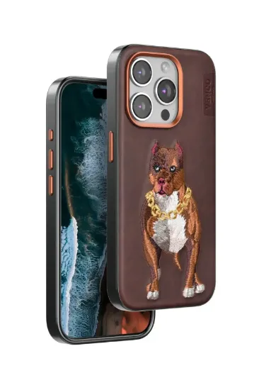 Venco iPhone 14 Pro Max Perma Desenli Kapak - Kahverengi resmi