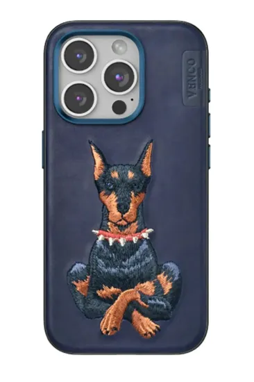 Venco iPhone 15 Pro Perma Desenli Kapak - Lacivert resmi