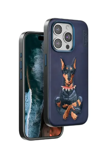 Venco iPhone 15 Pro Perma Desenli Kapak - Lacivert resmi