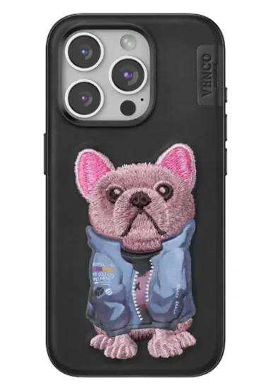 Venco iPhone 15 Pro Cute Desenli Kapak - Siyah resmi