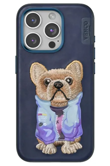 Venco iPhone 15 Pro Cute Desenli Kapak - Lacivert resmi