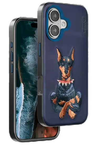 Venco iPhone 16 Perma Desenli Kapak - Lacivert resmi