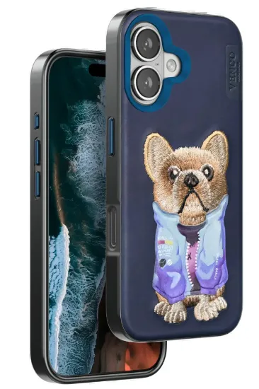 Venco iPhone 16 Cute Desenli Kapak - Lacivert resmi
