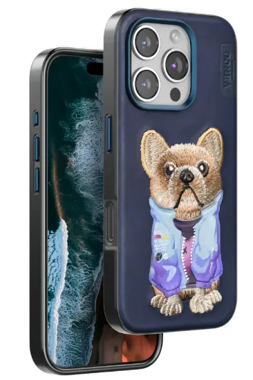 Venco iPhone 16 Pro Cute Desenli Kapak - Lacivert resmi