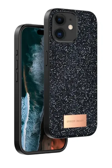 Onegif iPhone 11 Bright Simli Kapak - Siyah resmi