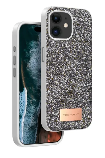 Onegif iPhone 11 Bright Simli Kapak - Gümüş resmi