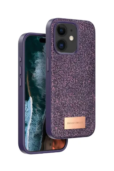 Onegif iPhone 11 Bright Simli Kapak - Derin Mor resmi