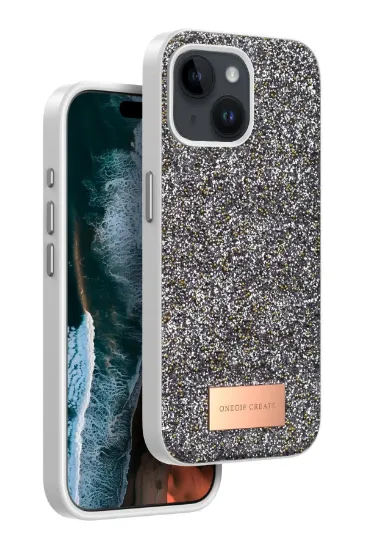Onegif iPhone 14 Bright Simli Kapak - Gümüş resmi