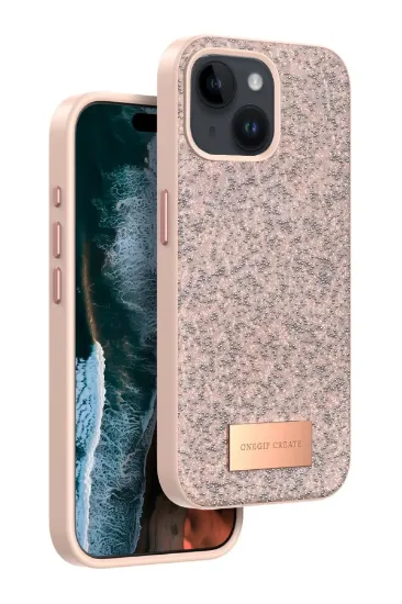 Onegif iPhone 15 Bright Simli Kapak - Pembe resmi