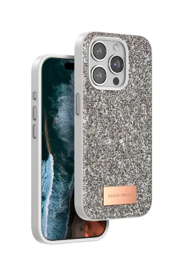 Onegif iPhone 15 Pro Max Bright Simli Kapak - Gold resmi