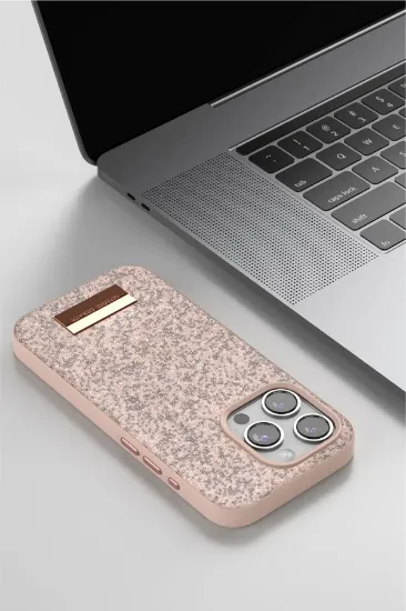 Onegif iPhone 15 Pro Max Bright Simli Kapak - Gold resmi