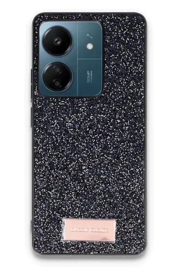 Onegif Xiaomi Redmi 13C Bright Simli Kapak - Siyah resmi