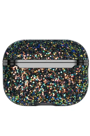 Onegif Airpods 2 (2.nesil) Bright Simli Airpods Kapak - Siyah resmi