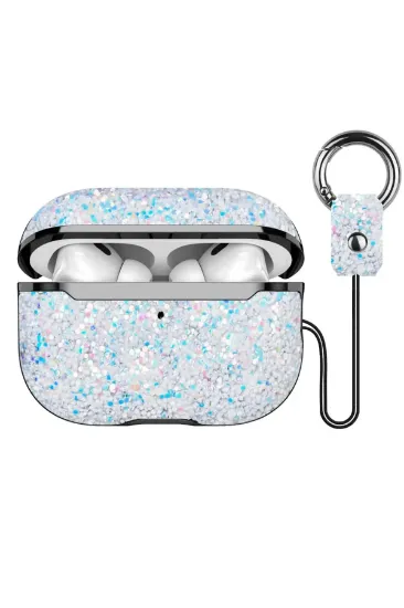 Onegif Airpods Pro 2 (2.nesil) Bright Simli Airpods Kapak - Gümüş resmi
