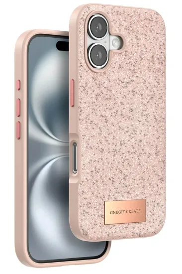Onegif iPhone 16 Bright Simli Kapak - Pembe resmi