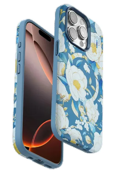 Onegif iPhone 14 Pro Max Flower Series Magsafe Kapak - Mavi resmi