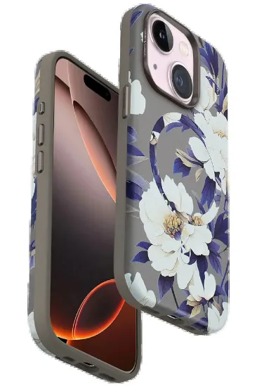 Onegif iPhone 15 Flower Series Magsafe Kapak - Gri resmi