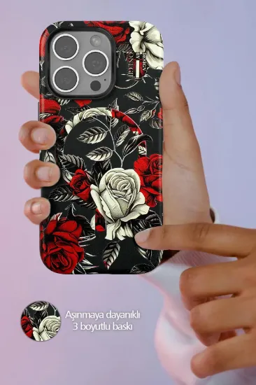 Onegif iPhone 15 Plus Flower Series Magsafe Kapak - Gri resmi